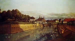 Dresda - L'antico fossato dello Zwinger dall'Orangerie